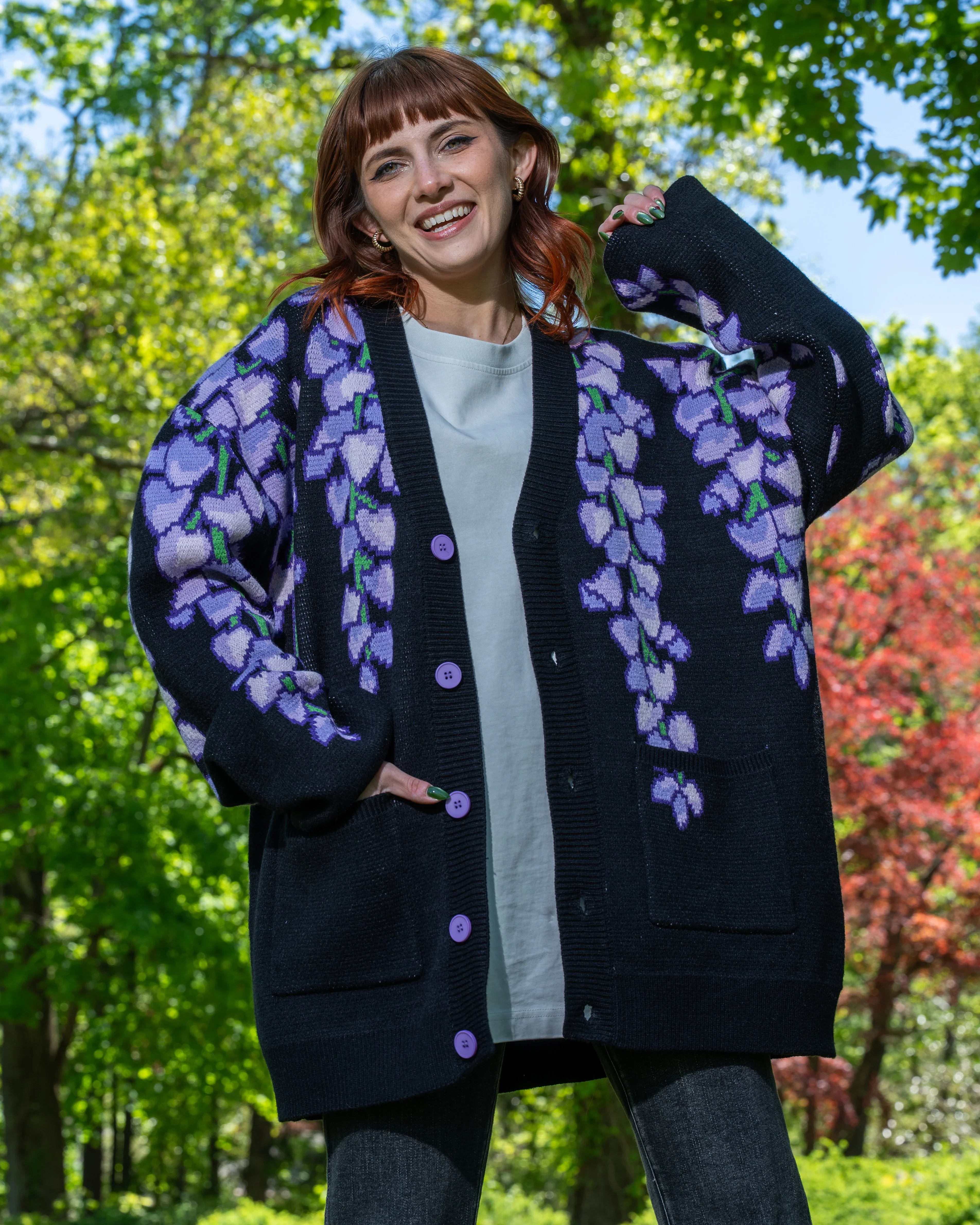 Black Wisteria Cardigan - Image 6