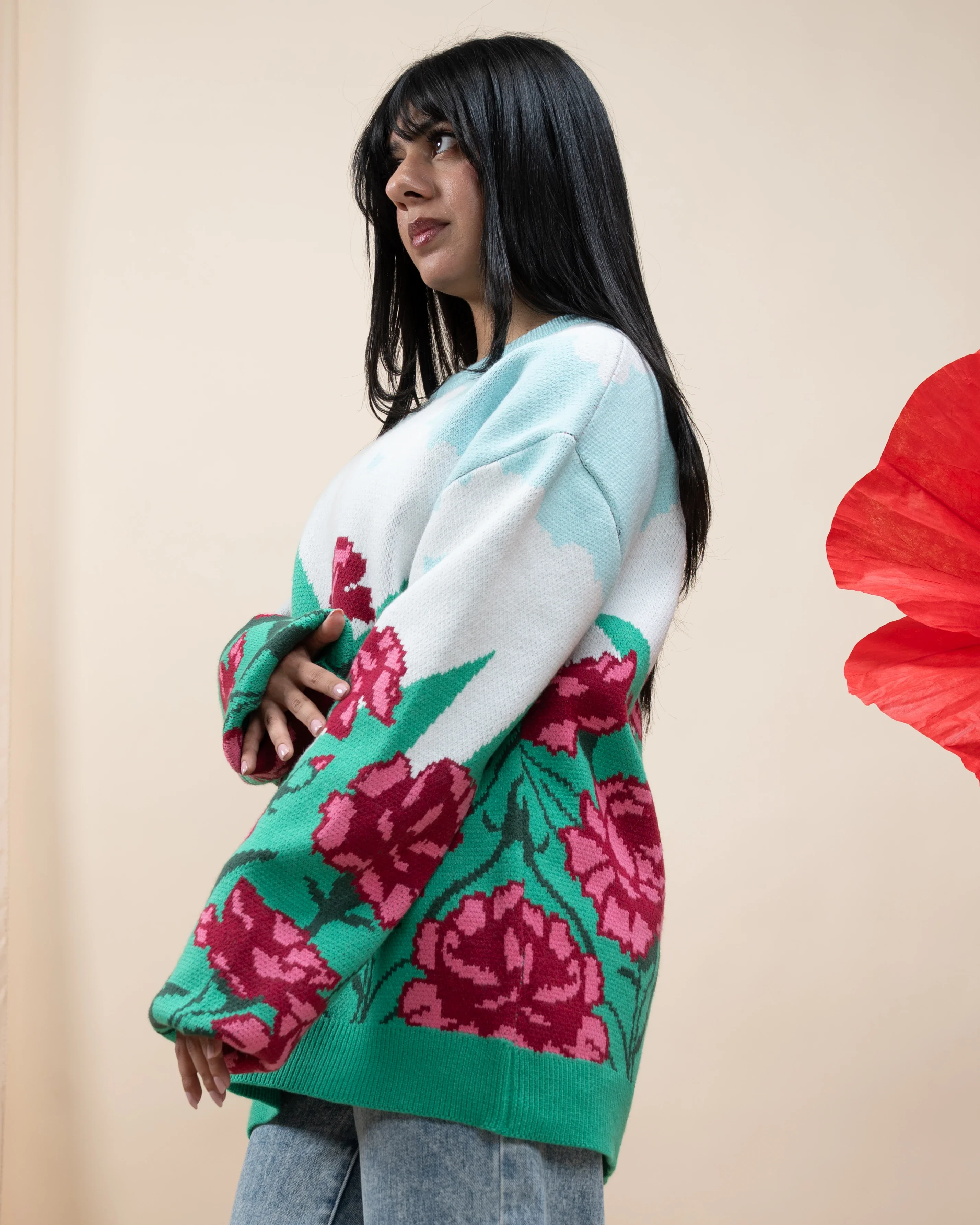 Carnation Flower Sweater - Image 6