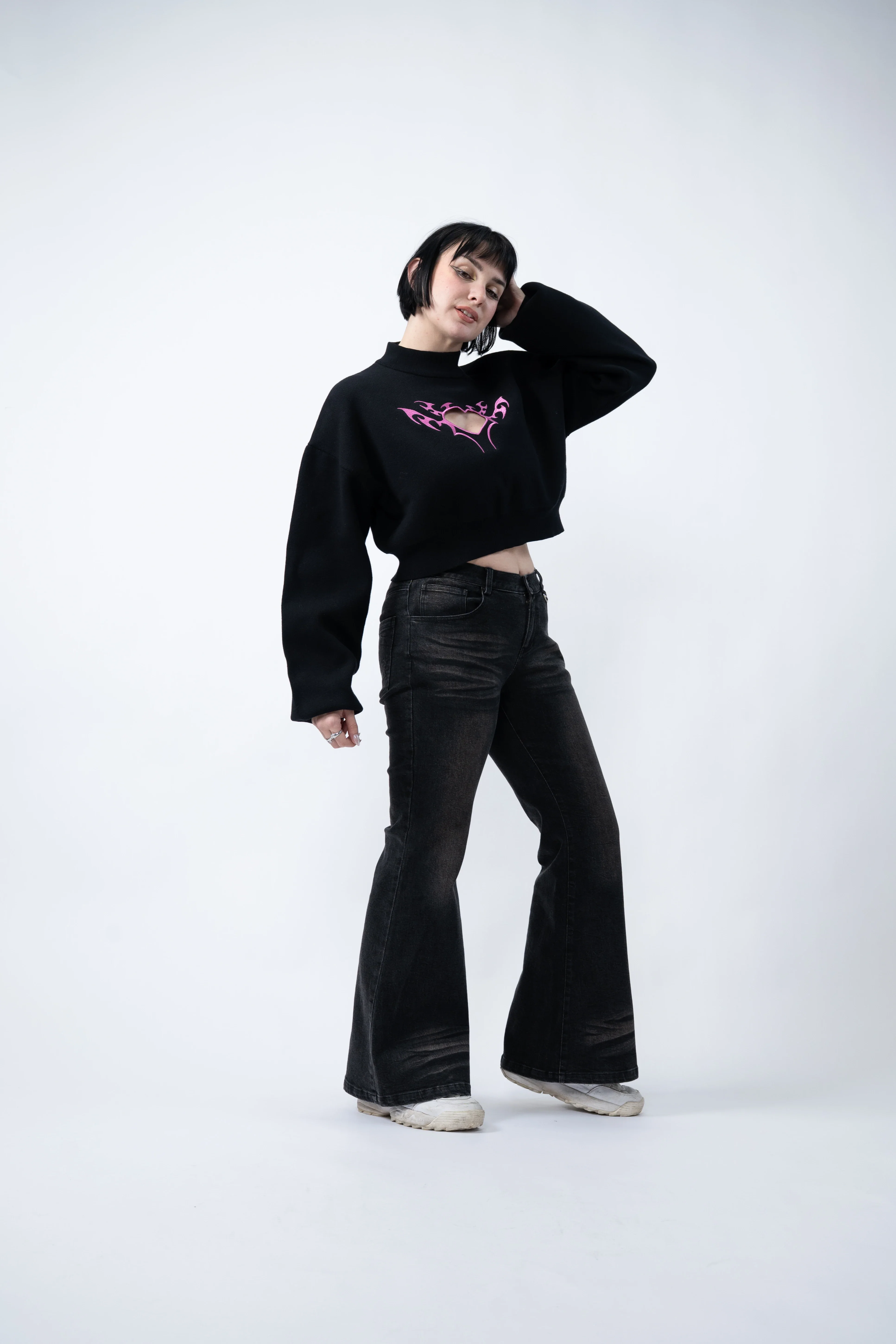 Cyber Heart Cut Out Sweater - Image 10