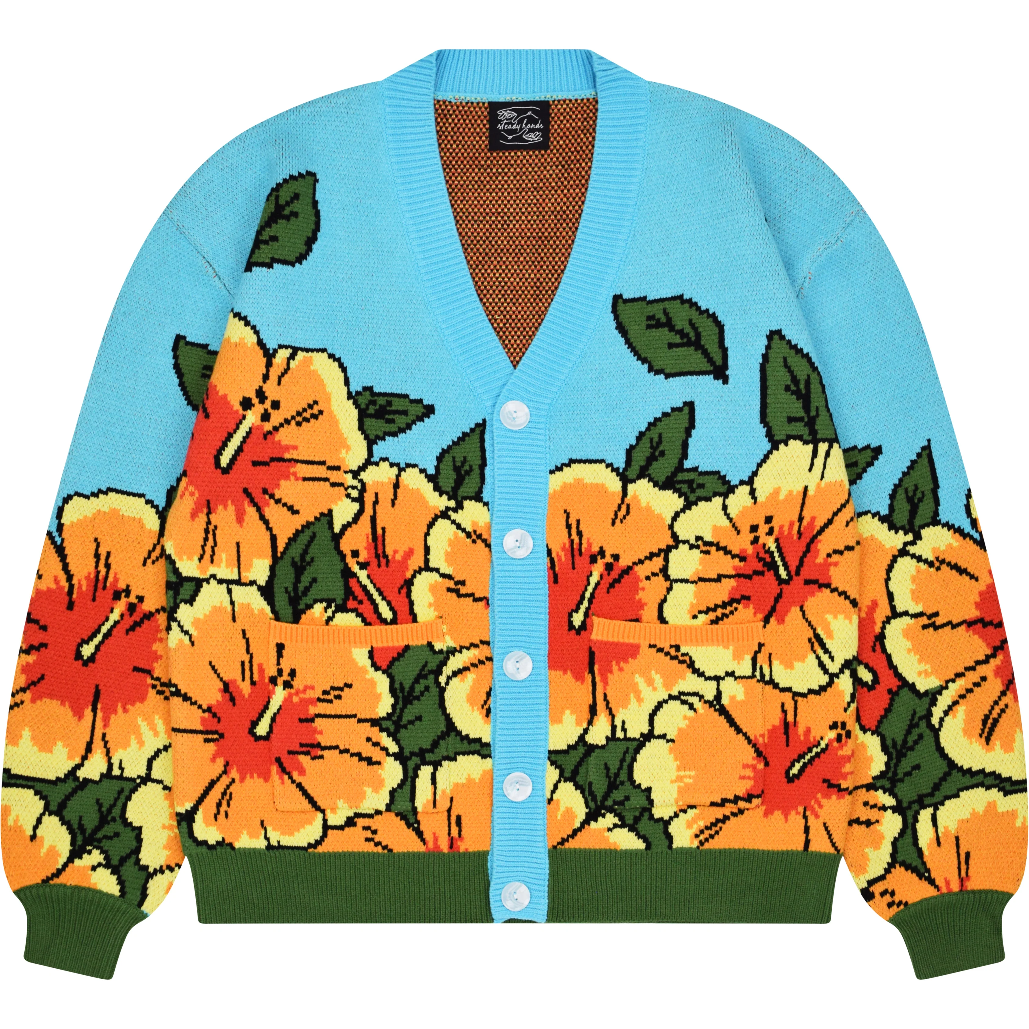 Orange Hibiscus Cardigan