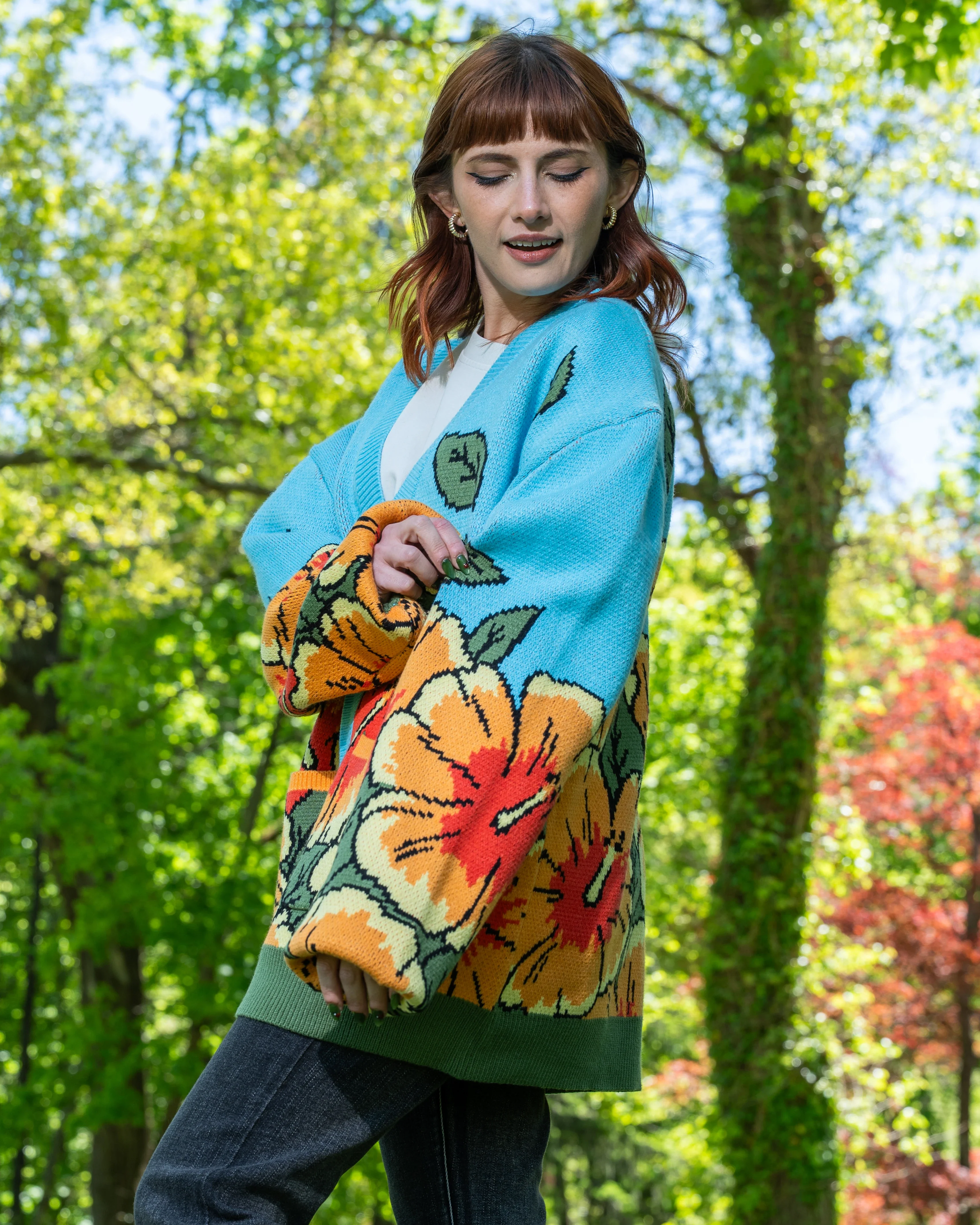 Orange Hibiscus Cardigan - Image 6