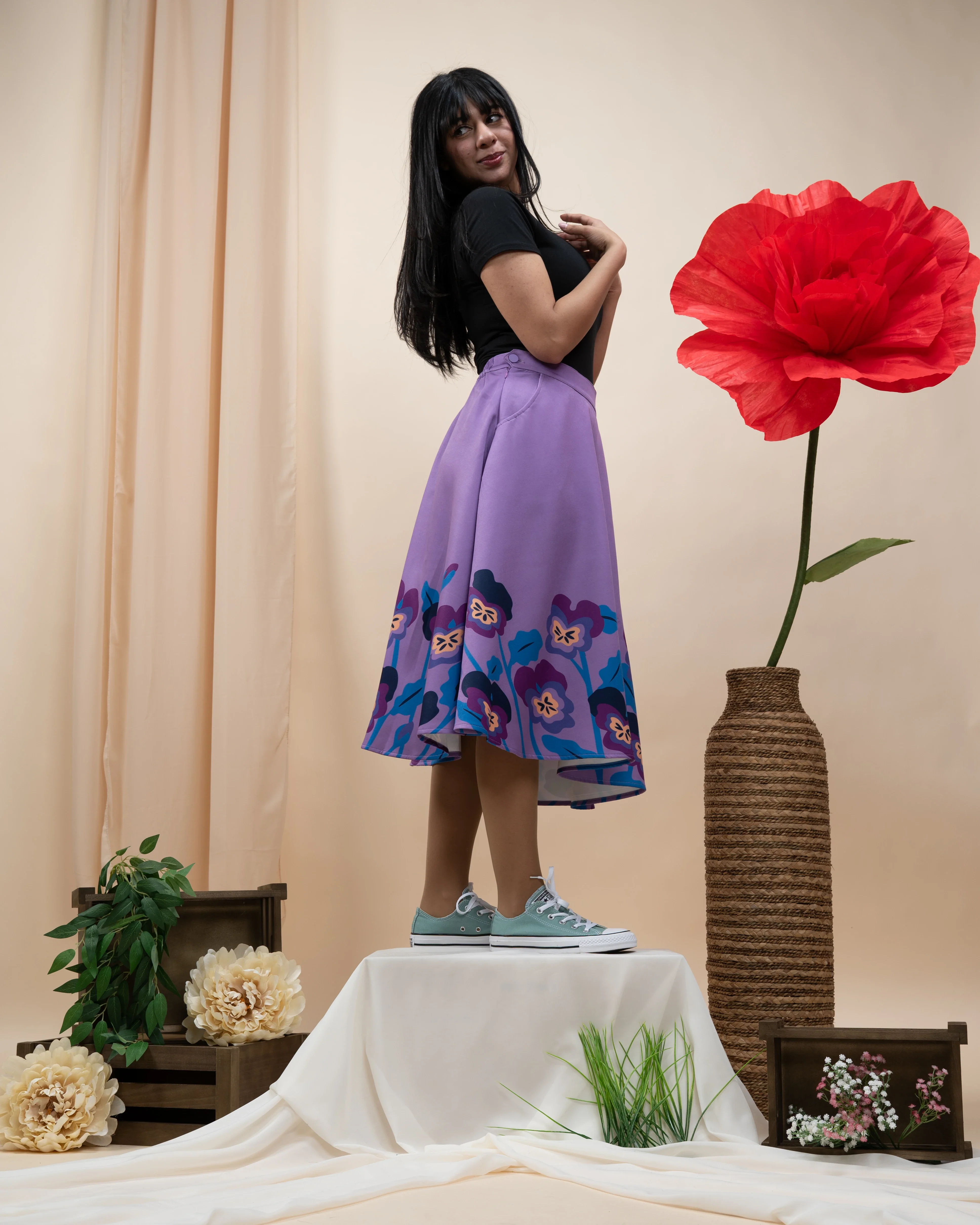 Violet Flower Skirt - Image 7