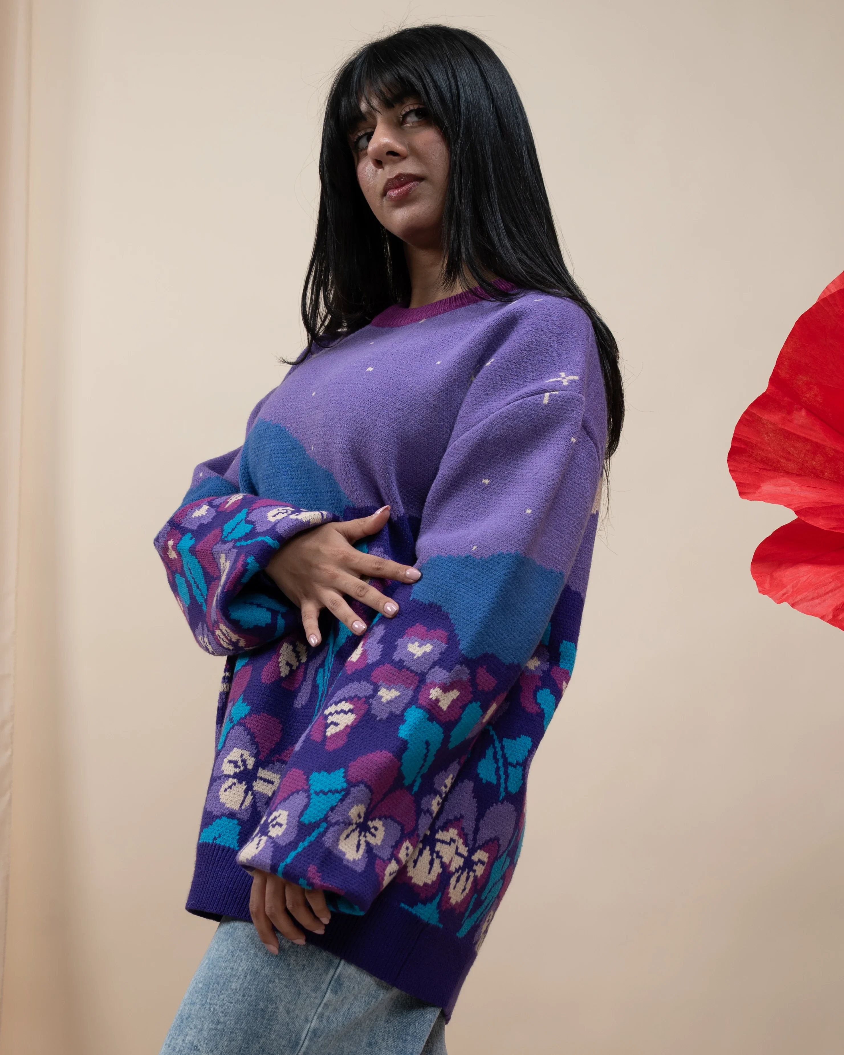 Violet Flower Sweater - Image 6